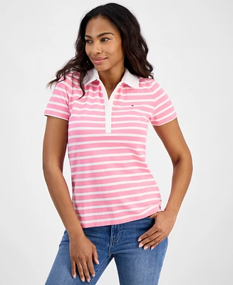 Tommy Hilfiger Women's Striped Short-Sleeve Polo Shirt
