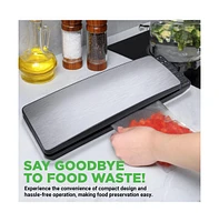 NutriChef Automatic Vacuum Sealer System with Digital Controls and Reusable Bags (Stainless Steel)