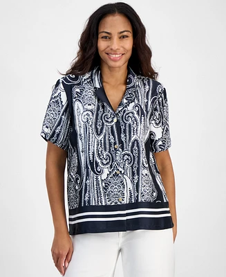 Nautica Jeans Women's Paisley Button-Front Shirt