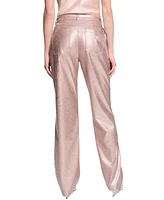 Guess Women's Ambra Metallic Straight-Leg Pants