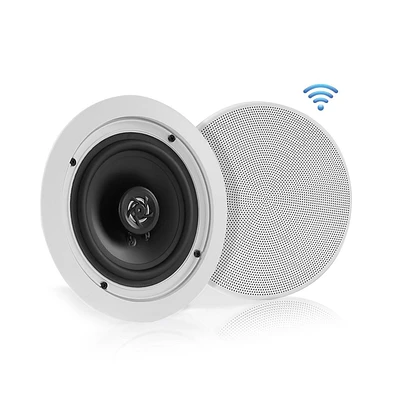 Pyle 5.25" Bluetooth Ceiling / Wall Speaker Kit - 2-Way Flush Mount, Built-in Bluetooth, 150W Max Power (Red)