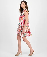 julia jordan Women's Floral-Print Ruffle-Sleeve Mini Dress