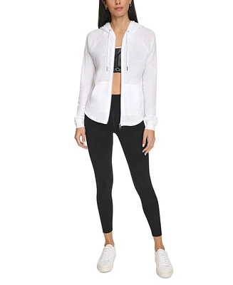 Calvin Klein Performance Ruched-Sleeve Zip Hoodie
