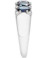 Sapphire (1-3/4 ct. t.w.) & Diamond (1/4 ct. t.w.) Oval Five Stone Ring in 14k White Gold