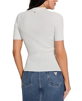 Guess Women's Paula Short-Sleeve Polo Sweater