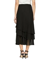 Alex Evenings Skirt, Tiered Chiffon Midi