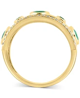 Effy Collection Diamond (1/5 ct. t.w.) & Emerald (1-1/3 ct. t.w.) Ring in 14k Gold