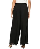 Alex Evenings Women's Sash-Belt Wide-Leg Pants
