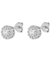 Giani Bernini Cubic Zirconia Halo Stud Earrings in Sterling Silver, Exclusively at Macy's