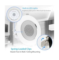 Pyle 3.5” Led In-Wall/In-Ceiling Speaker Pair - 2-Way Full Range Stereo, Built-in Led Light, 140W Max Power Output