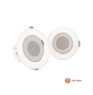 Pyle 4.0” Led In-Wall / Ceiling Speakers - 2-Way Full Range Stereo with Built-In Led Lights, 160W Max Power Output