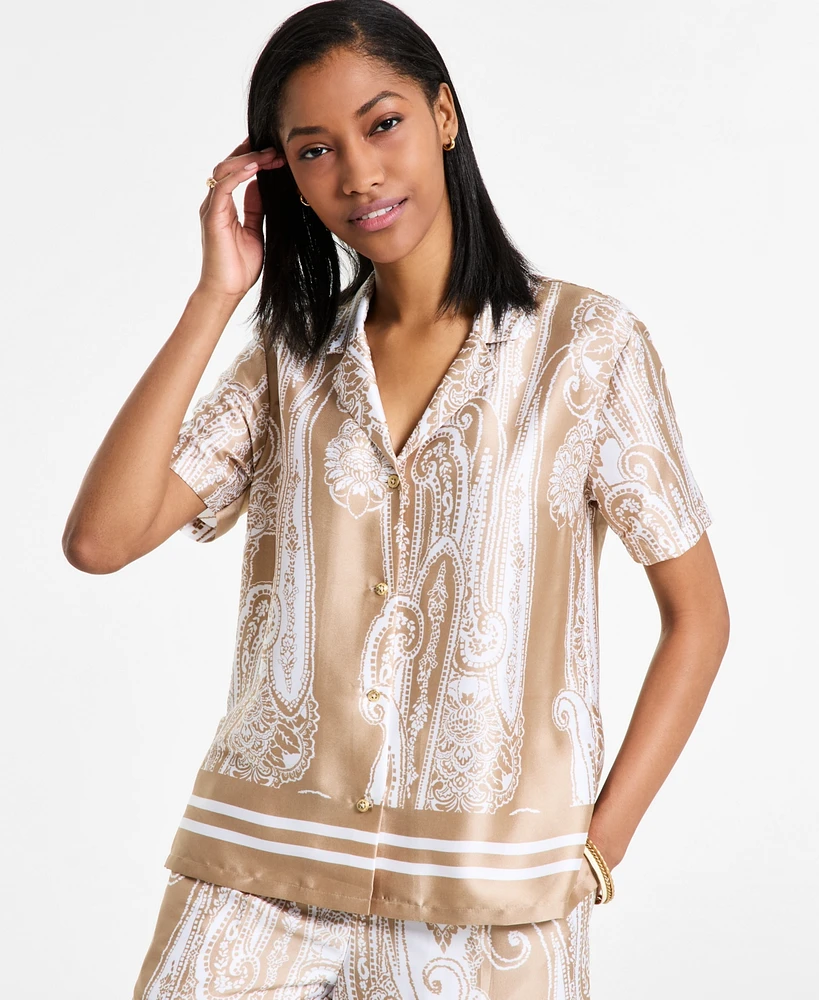 Nautica Jeans Women's Paisley Button-Front Shirt