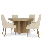 5pc Dining Set (Davie Round Table & 4 Nelin Chairs)