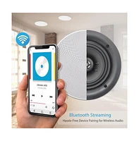 Pyle 5.25" Bluetooth Ceiling / Wall Speaker Kit - 2-Way Flush Mount Speakers with Built-in Bluetooth, 150W Max Power (4 Speakers)