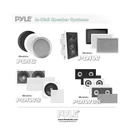 Pyle 8.0" In-Wall / Ceiling Speakers - 2-Way Stereo Sound, 400W Max Power, Flush Mount, White