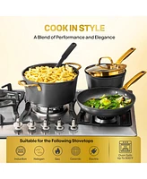 Granitestone Armor Max Gold Piece Hard Anodized Ultra Release Cookware Set