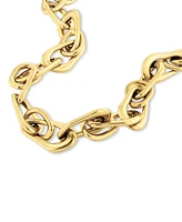 Calvin Klein Gold-Tone Stainless Steel Ck Statement Link Collar Necklace, 14" + 2" extender