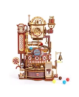 Robotime Marble Run 3D Wooden Jigsaw Puzzle Built-in Model Kit Home Decor Gifts for Teen Adults, Chocolate Factory, 10"6.7"12.2"