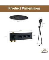 Casainc 20 Inch Luxury 3 Sprays Showerhead Thermostatic Shower System with 3 Sprays Handheld