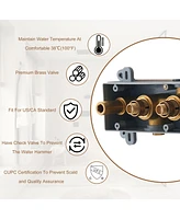 Casainc 12 Inch Rainfall Wall Mounted Thermostatic Shower System With Handheld Shower and Neck Massage Spout