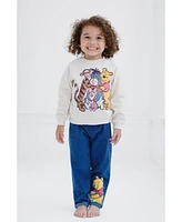 Winnie the Pooh Toddler Boys Disney Mickey Mouse Fleece Sweatshirt and Denim Pants Outfit Set