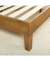 Slickblue Modern Platform Bed Frame in Rustic Pine Finish for Stylish and Durable Bedroom Decor