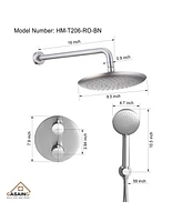 Casainc 2 Functions Walk-in Thermostatic Shower System with Rough-in Valve
