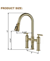Casainc Bridge Pull Down Touchless Sensor Kitchen Faucet with 2 Handles