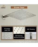 Casainc 12 Inch Rainfall Shower System with Handheld Spray Combo Trim Kit