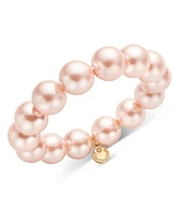 Charter Club Gold-Tone Pink Imitation Pearl Stretch Bracelet, Exclusively at Macy's