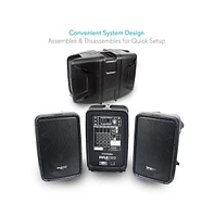Pyle Bluetooth Pa Speaker & Amplifier Mixer System Kit - Dual Loudspeakers, 8-Channel Audio Mixer, MP3/Usb Reader