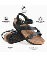 Aerothotic Ares Comfortable Memory Foam Leather Platform Sandals with Arch Support