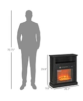 Homcom 27" Electric Fireplace Heater with Mantel & Remote Control,