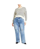 City Chic Plus Stripe Lilia Sweater