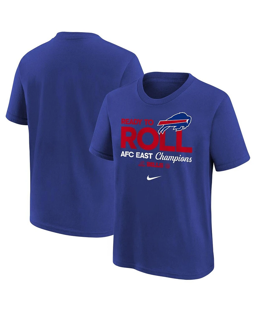 Nike Big Boys and Girls Royal Buffalo Bills 2024 Afc East Division Champions Locker Room Trophy Collection T-Shirt