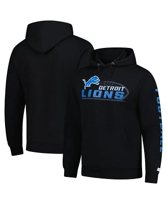 Starter Men's Black Detroit Lions Vintage Pullover Hoodie