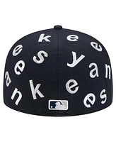 New Era Men's Navy York Yankees Team Confetti 59FIFTY Fitted Hat