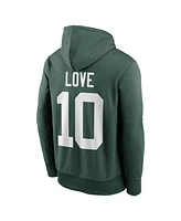 Nike Jordan Men's Love Green Green Bay Packers Player Name Number Performance Pullover Hoodie