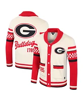 Colosseum Women's Cream Georgia Bulldogs Wild Collective Button-Up Jacquard Sweater