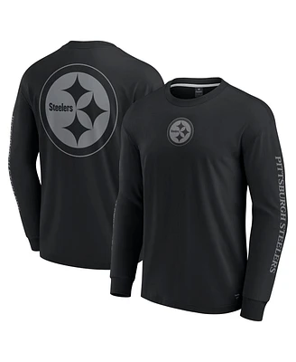 Fanatics Men's and Women's Black Pittsburgh Steelers Elements Strive Long Sleeve T-Shirt