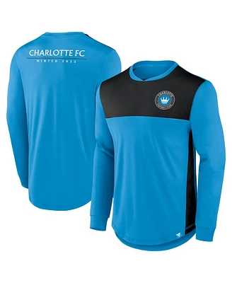 Fanatics Men's Blue Charlotte Fc Mid Goal Long Sleeve T-Shirt