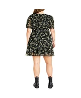 City Chic Plus Cara Print Dress