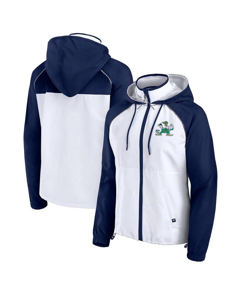 Fanatics Women's White Notre Dame Fighting Irish Full-Zip Anorak Hoodie Jacket