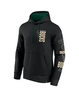 Fanatics Men's Black Milwaukee Bucks Game Time Crossover Pullover Hoodie