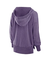 Fanatics Women's Purple Lsu Tigers Initiative Snow Wash French Terry V-Neck Pullover Hoodie