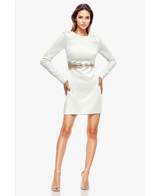 ONE33 Social Women's The Teagan | Sequined Cutout Black Mini Cocktail Dress