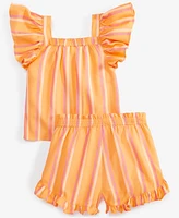 Epic Threads Toddler Girl Stripe Woven Short Set, Exclusively at Macy's
