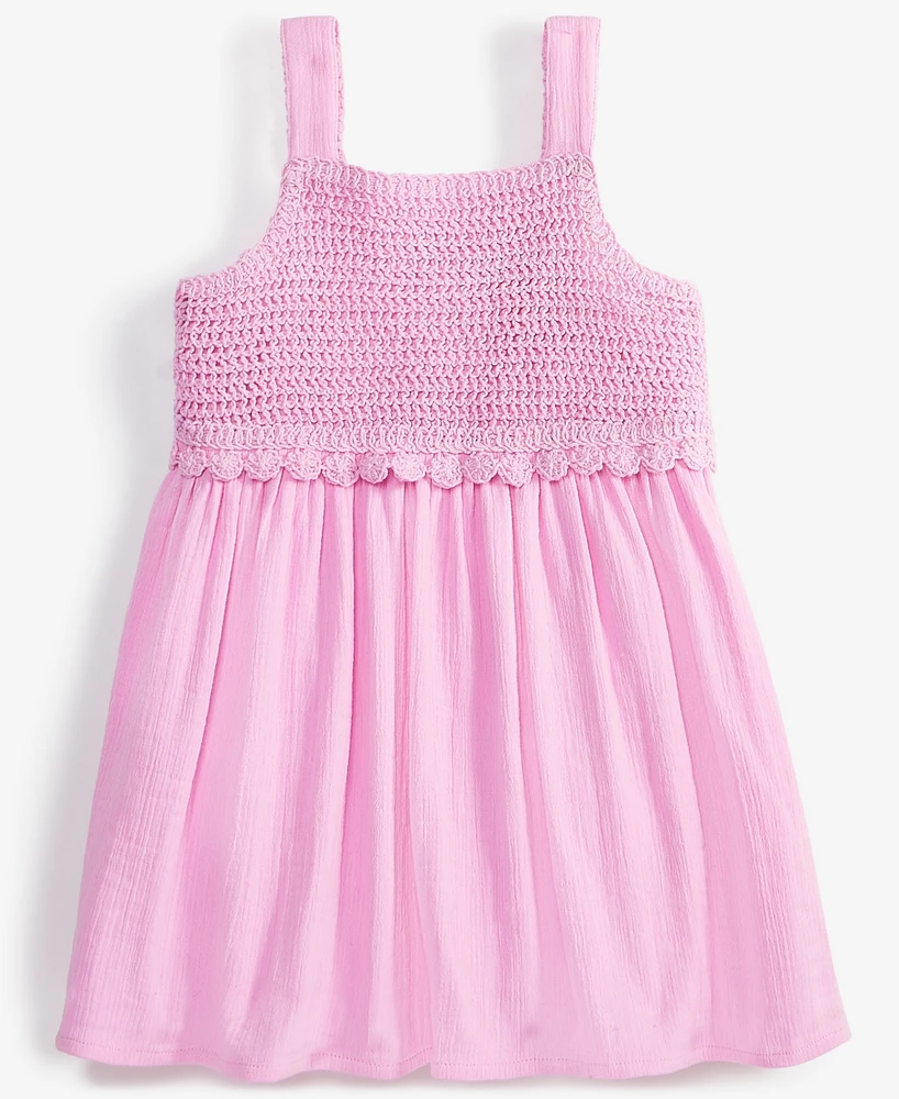 Epic Threads Toddler Girl Crochet Gauze Cotton Dress, Exclusively at Macy's