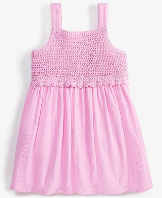 Epic Threads Toddler Girl Crochet Gauze Cotton Dress, Exclusively at Macy's