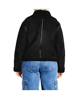 City Chic Plus Sherpa Hunter Jacket